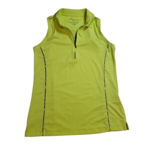 Peter Millar Neon Green Collared Golf Polo Tank Medium
